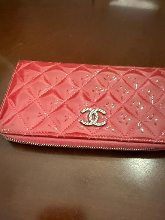 CHANEL Handbags - CHANEL Quilted Patent Wallet in Glossy Red with CC Logo